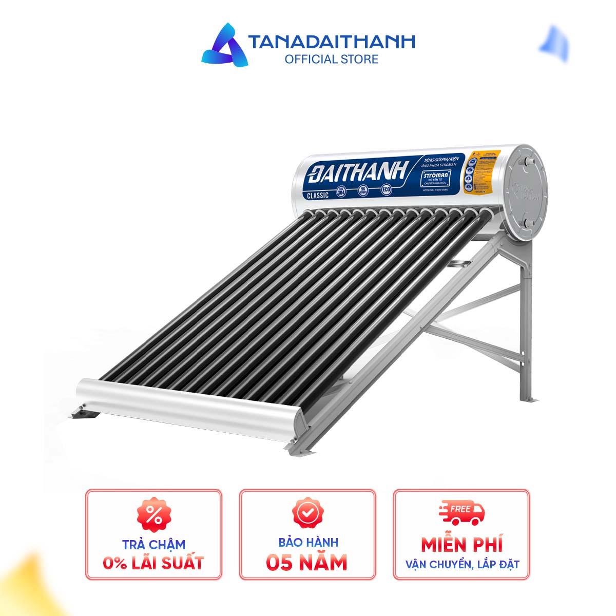 Máy nước nóng năng lượng mặt trời Đại Thành Classic – Ống Ø70