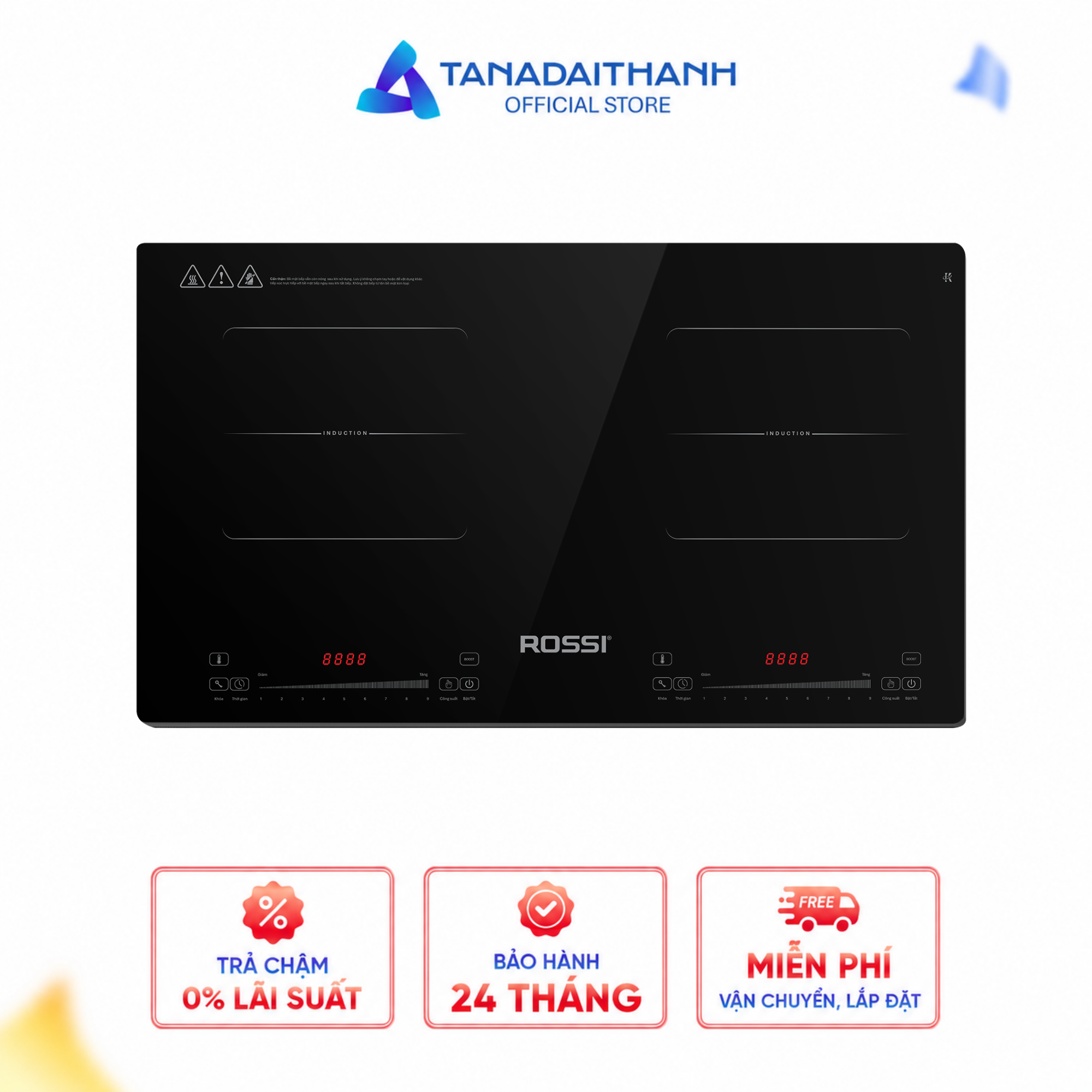 Bếp từ đôi Rossi RS-2040BE01BS