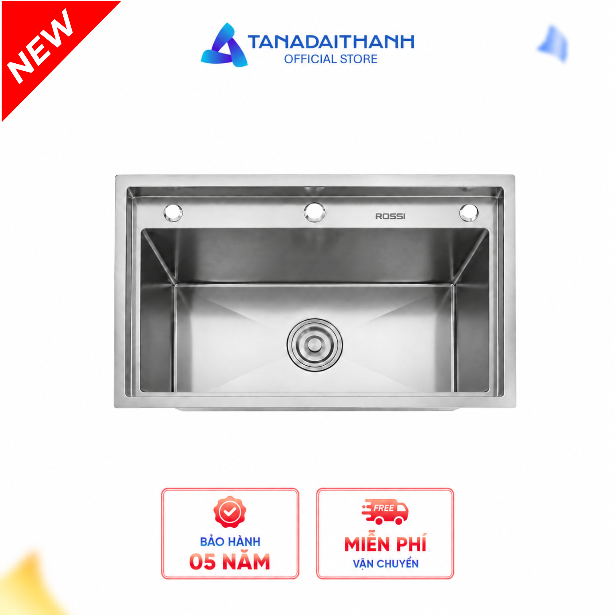 Chậu rửa inox 1 hố cao cấp Rossi RL310H